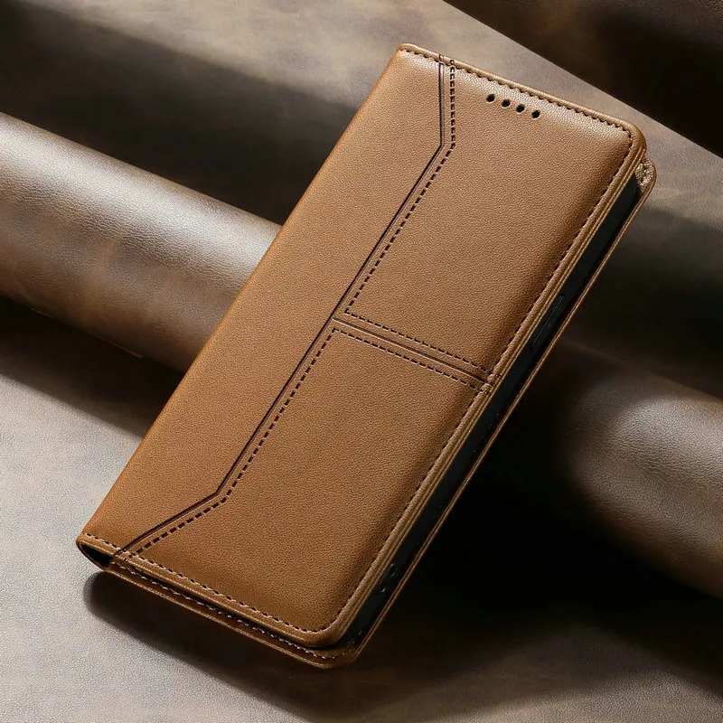 Magnetic Leather Flip Case with RFID Blocking and Wallet
