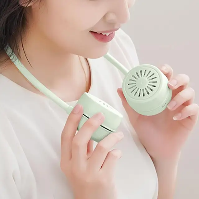 Körülbelül A Nyaki Ventilátorok 360 Hűtő Pengék 3 Sebességes Nyakhűtő Levél Nélküli, Újratölthető Fejhallgató-Kialakítás Munka Főzéséhez - Image 3