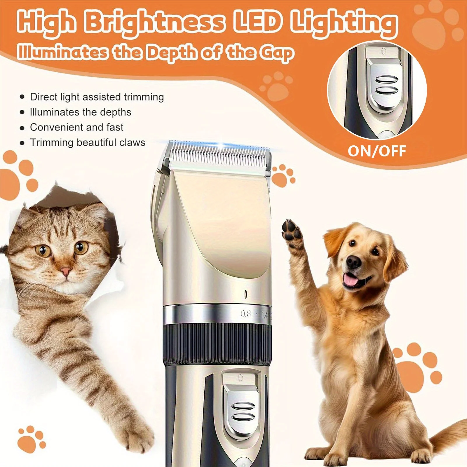 Wireless Pet Grooming Kit – Low-Noise 3