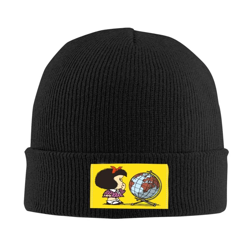 

Funny Mafalda Anime Skullies Beanies Caps Winter Warm Knit Hat Men Women Fashion Adult Comic Cartoon Bonnet Hats Outdoor: Ski Ca