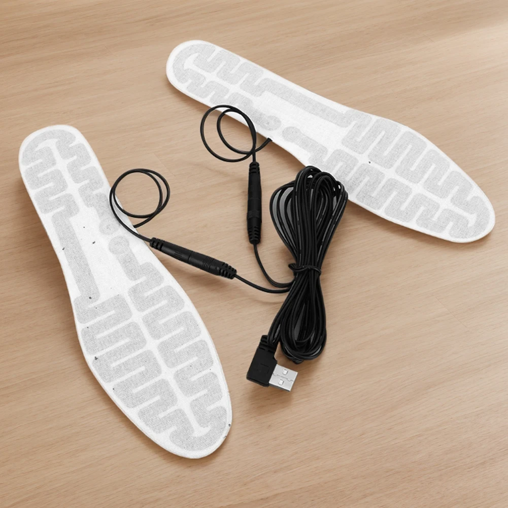 USB Heated Shoe Insoles Electric Foot Warming Pad 10W Winter Warm Insoles Winter Outdoor Sports Heating Insole for Men and Women