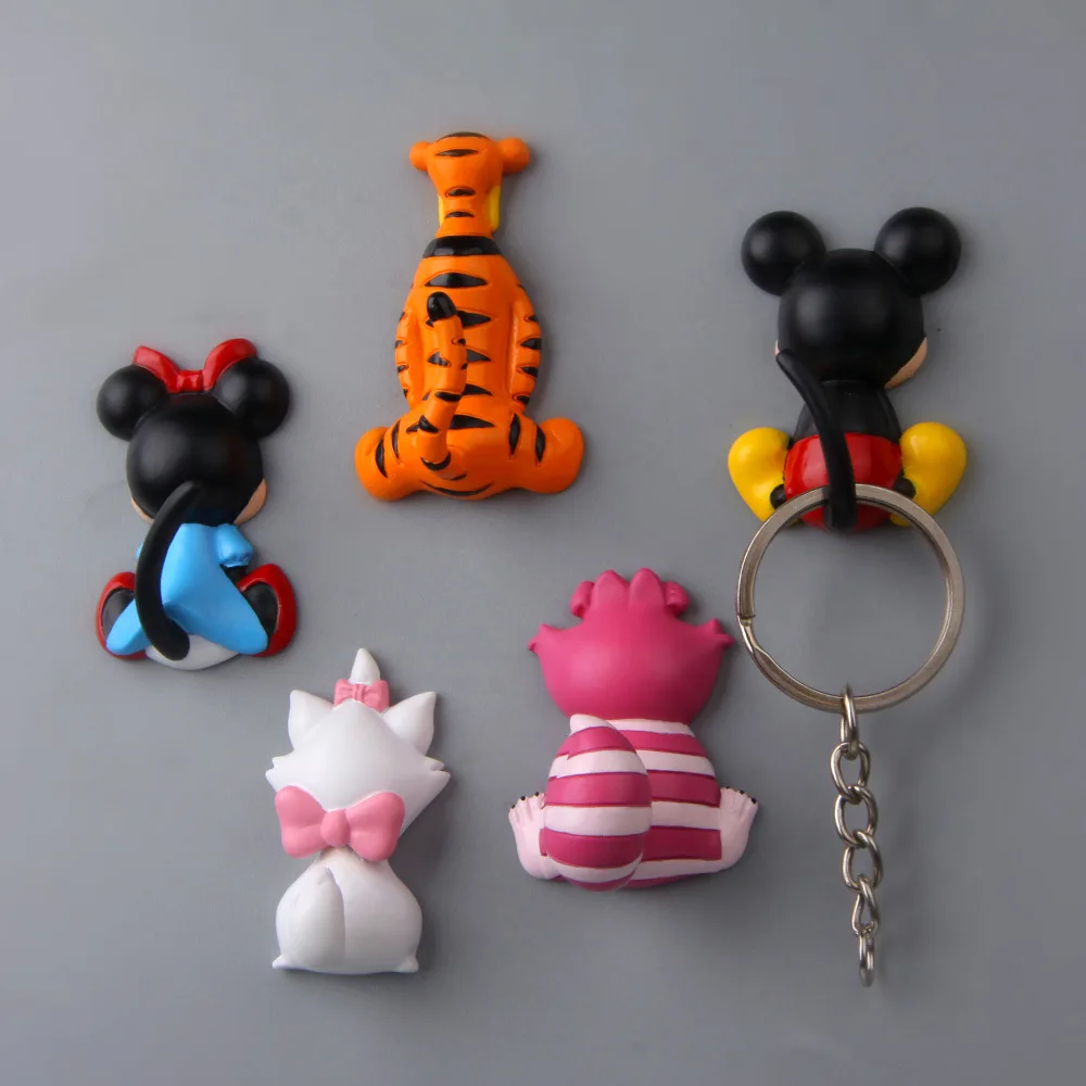 Cartoon Mickey Mouse Minnie Winnie The Pooh Frigo Magnet Stitch Tiger Magnetic Sticker Magnet Hook Storage Action Figures Toys