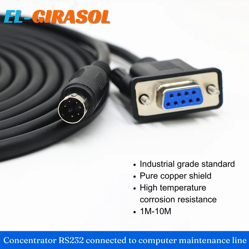 Concentrator Meter Reading Collector RS232 Serial Port Maintenance Line PS2 To DB9 Hole Meter Data Line Round 6 Pin To 9 Hole