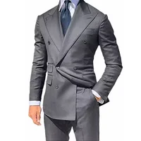 Men's Suit 2-piece Stylish New Men's Casual Business Formal Wedding Groom's suit Jacket Blazer Pants