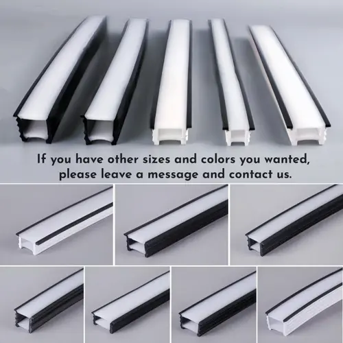 Black Flexible LED Neon Rope Lamp Silicone Tube Diffuser Recessed Channel For WS2811 WS2812B Waterproof Ribbon Neon Strip Lights - Image 2