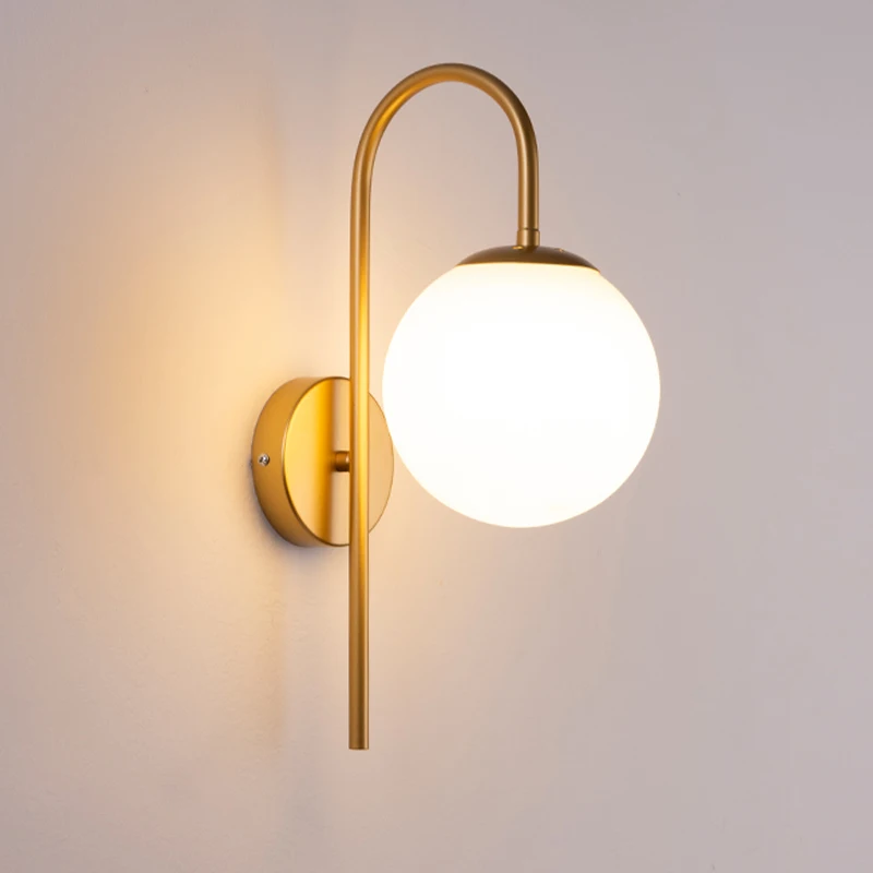

Nordic Glass Ball Wall Light Fixture Home Indoor Decor Wall Lamp For Bedroom/ Living Room/Study Room Nordic Sconce LED Lamp