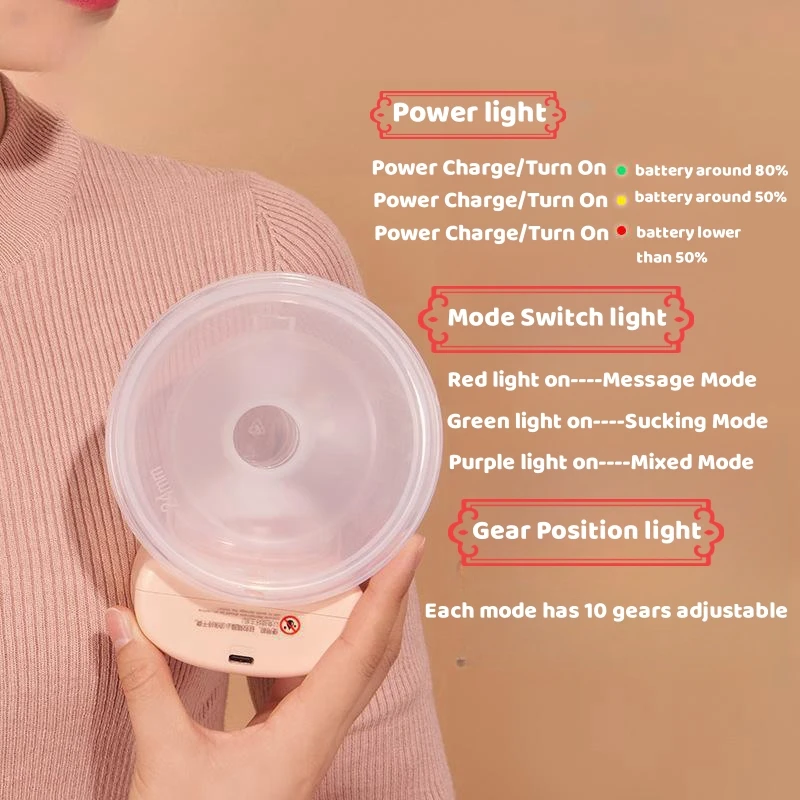 YOUHA Wearable Breast Milk Pump Handsfree BPA Free Low Noise Powerful Suction Portable 3Mode&10Levels Electric Breast Pump BB-P1 2