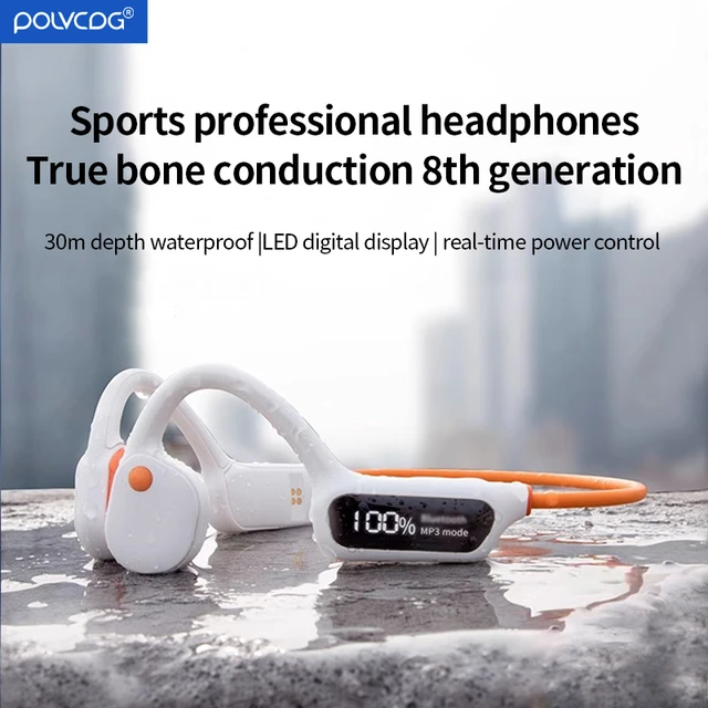 Auriculares de conducción ósea, auriculares de oído abierto, inalámbricos,  Bluetooth 5.3, 8H, tiempo de reproducción, natación, auriculares deportivos