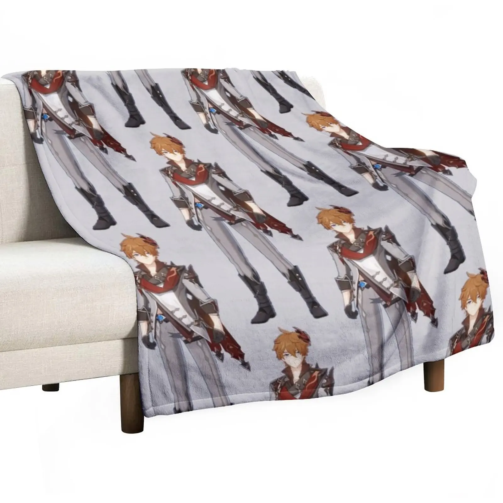 

Genshin Impact Childe Tartaglia Full Body Throw Blanket Softest Blanket Cute Blanket Plaid