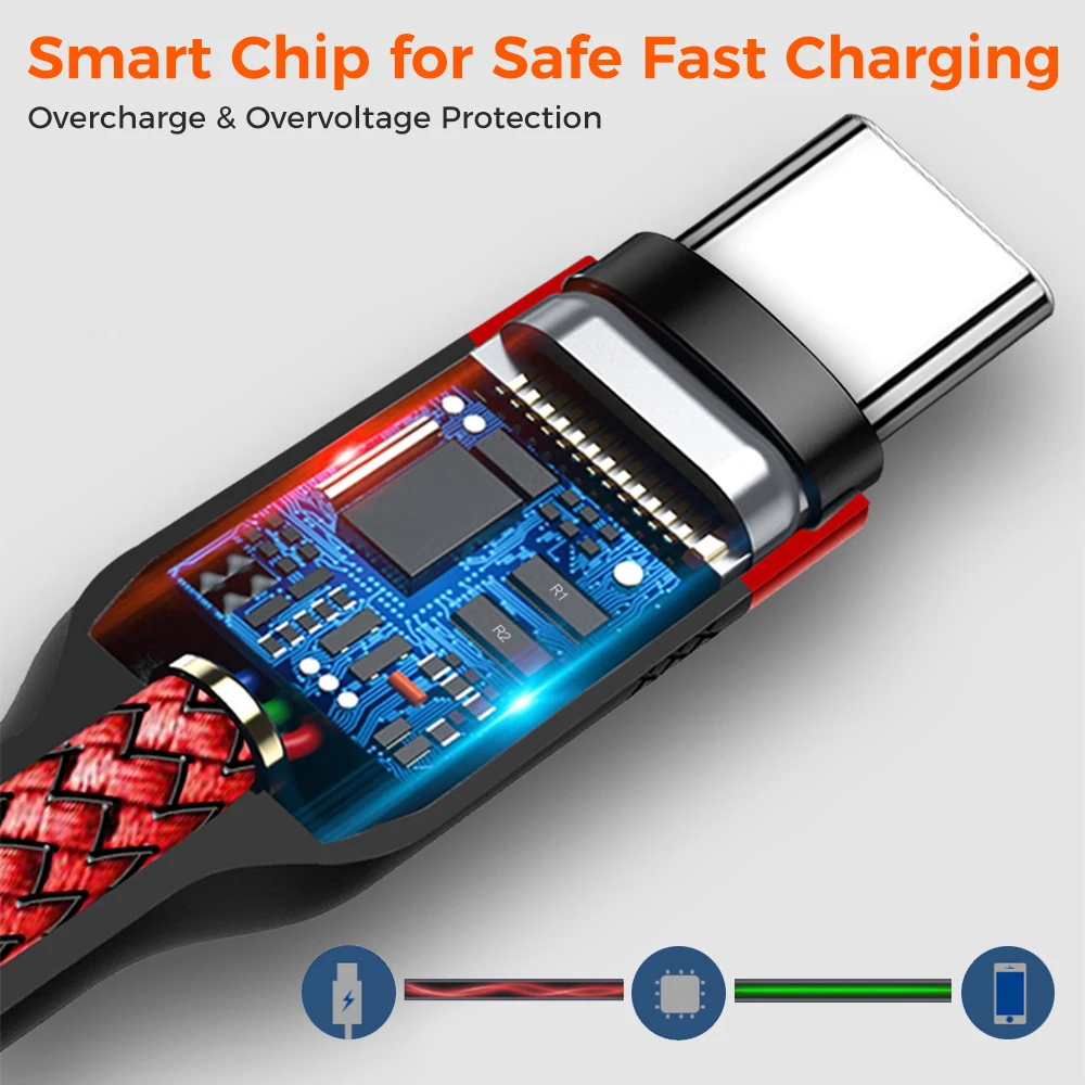 Ultra-Fast USB-C to USB-C Charging Cable, 60W PD Quick Charge, Multiple Length Options