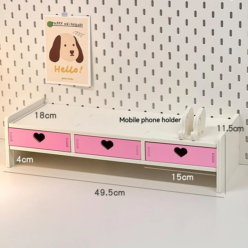 

Desktop Elevated Rack With Drawers Simple Ins Wind Student Desk Computer Tablet Rack Stationery Storage Rack Desktop Organizer
