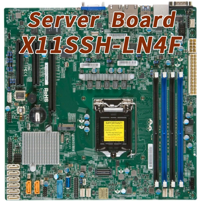 

X11SSH-LN4F For Supermicro Server microATX Motherboard LGA 1151 IntelC236 Chipset Supports E3-1200 v6/v5 7th/6th i3 Series