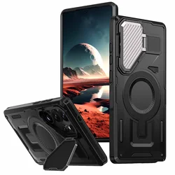 Magnetic Ring Stand Phone Case with 360 - Degree Rotation and Enhanced Grip - Galaxy A07 (Black)