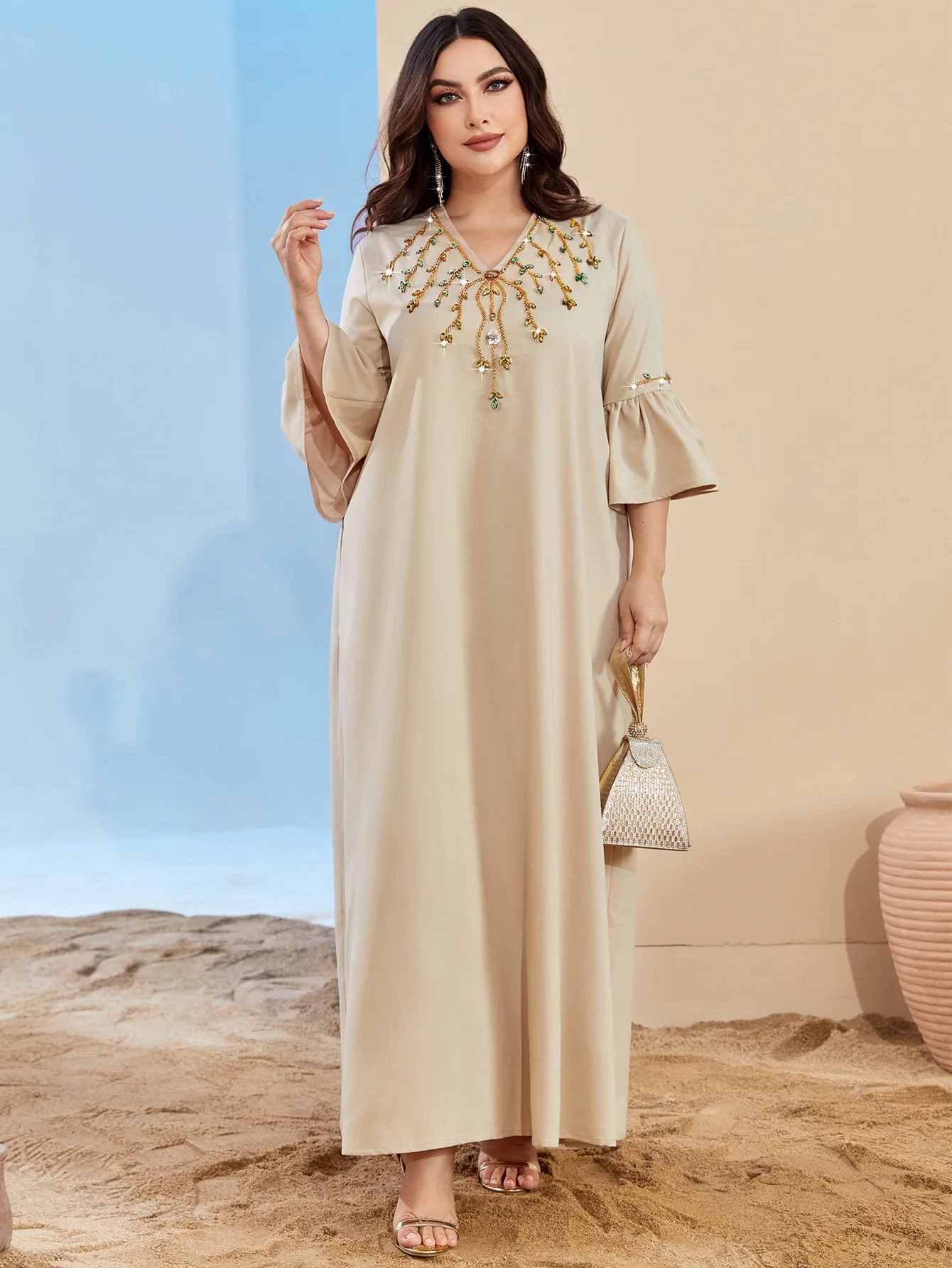 

Ramadan Eid Mubarak Kaftans Evening Dresses For Women Satin Abaya Dubai Turkey Islam Arabic Muslim Dress Robe Djellaba Femme
