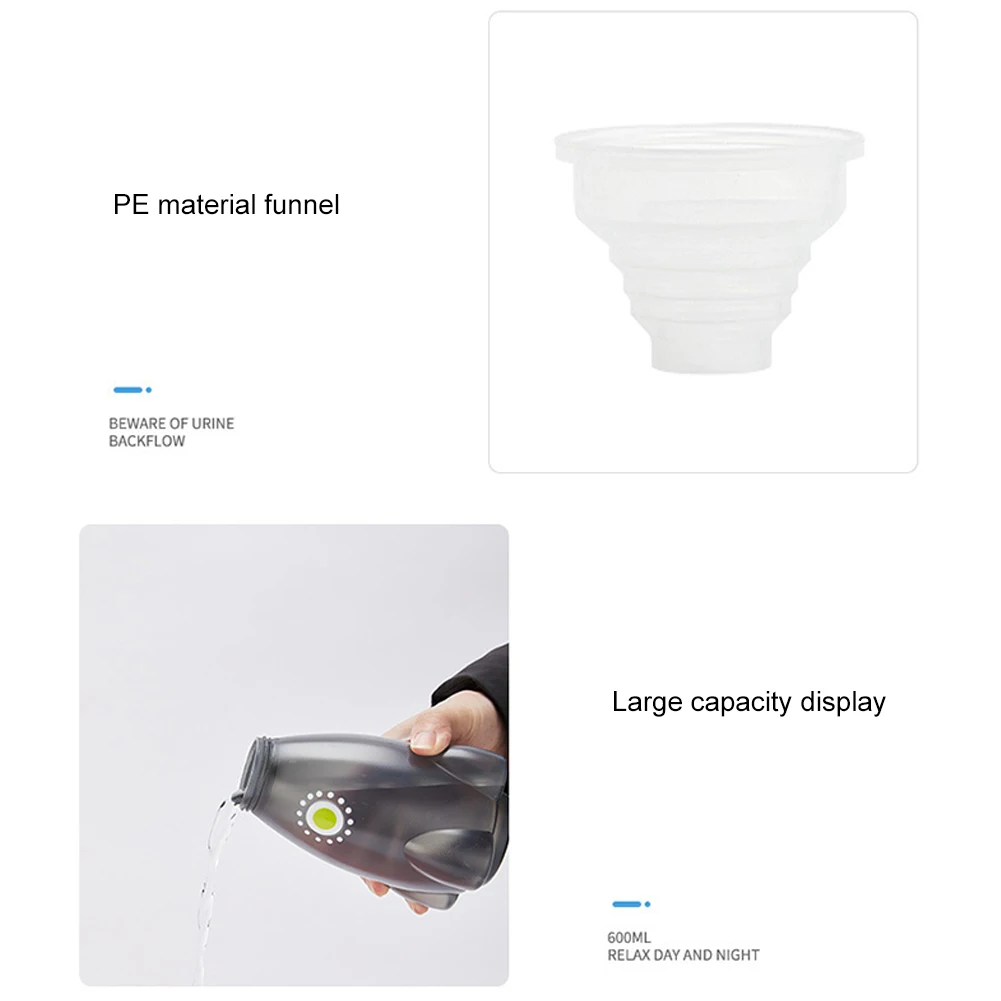 600ml Urinal Pee Funnel Urinals Incontinence Bottles Male Female Portable Urinal Bottle Toilet Urgent Unisex Travel Outdoor portable urinal