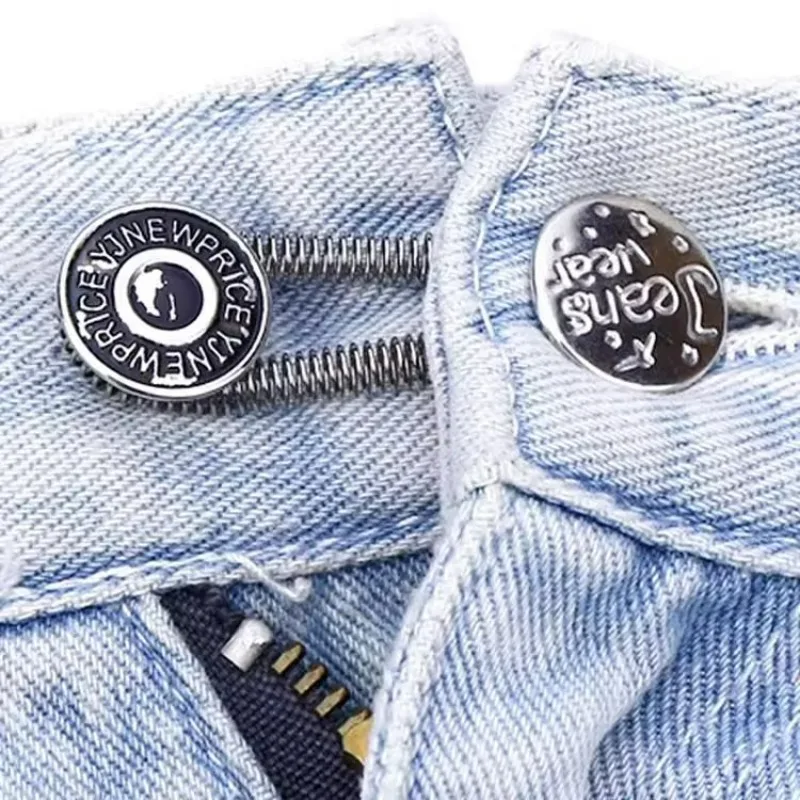 Spring Adjust Jeans Waist Button Expand Waistline Buckle Elastic Stretching Waistband Extender Adjustable Pants Waist Expanders