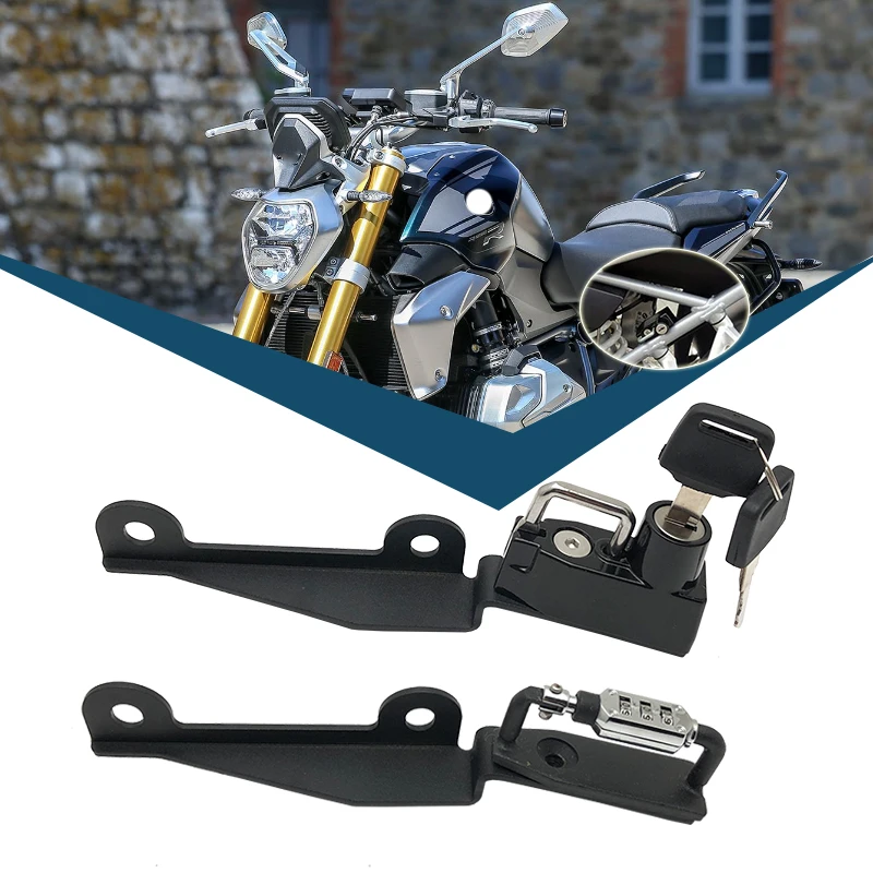 

For BMW R1250R R1250RS R1250 R 1250R 1250RS R1250 RS 2015-2023 Helmet Lock Mount Hook Keys Aluminum Locking Password lock