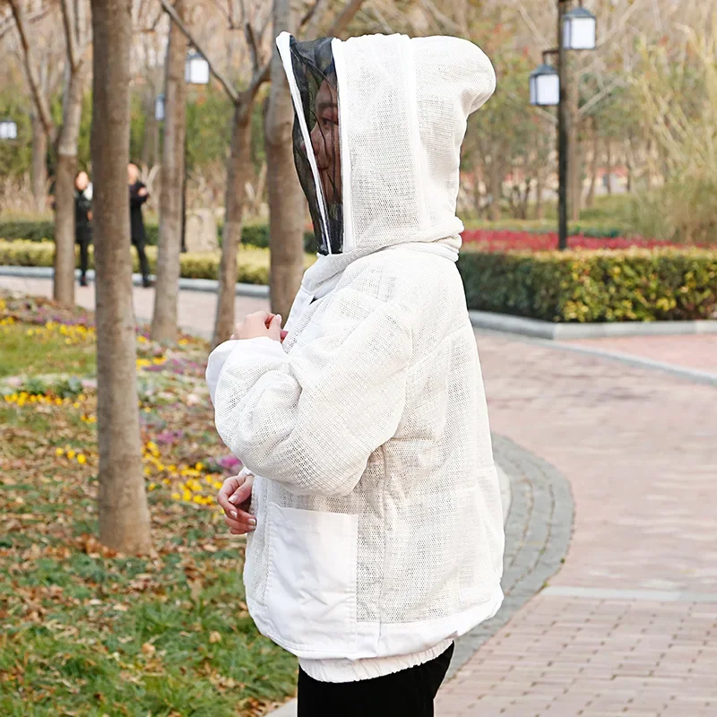 품질 양봉 재킷 대마 메쉬 환기 공간 양봉 의류 양봉가 보호 의류 안티 꿀벌 양복 양봉 도구