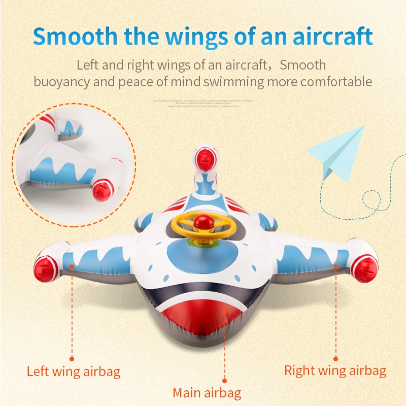 Baby Swimming Ring Kids Inflatable PVC Swim Circle Cartoon Airplane Seat Boat Floating Pool Accessories For Toddler Toys 5