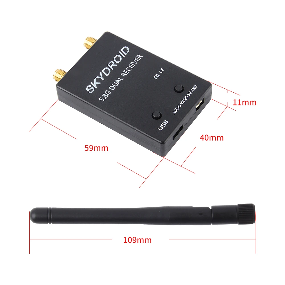 Skydroid UVC 5.8G 150Ch Dual / Single Antenna Full Channel Audio Video FPV Receiver Compatible With Android Smartphone video transmitter fpv video transmitter