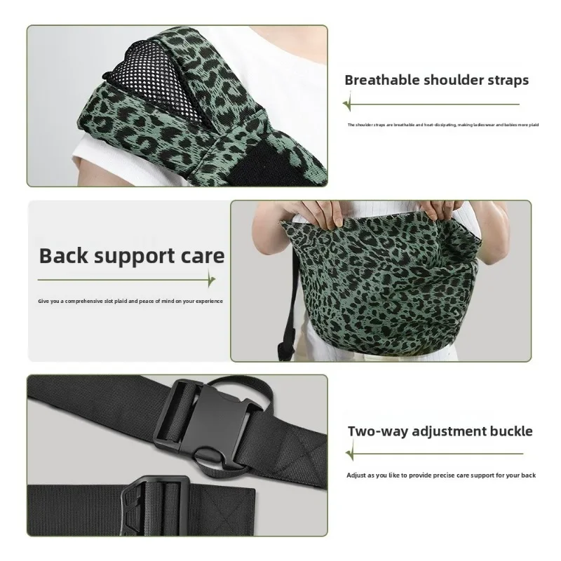 Retro Baby Going Out Carriers Safety Wide Shoulder Strap Carrier Portable Front Hug Type Back Baby Out for The Baby Waist Stool - 4