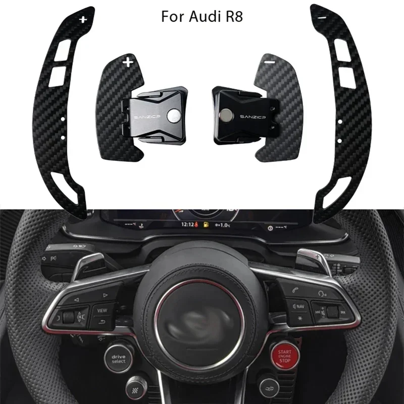 Fit for original unmodified Audi R8 Steering Wheel Shift Paddle Magnetic Carbon Fiber Paddle Shifter Extensions