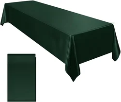 Elegant Satin Rectangle Tablecloth - Bright Silk Cover for Weddings & Special Events (Dark green)