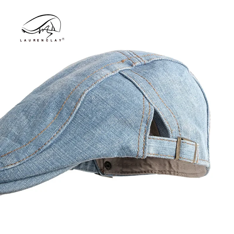 Beret Hat Denim Newsboy Hats Adjustable Ivy Flat Cap Beret Gatsby Cabbie Driving Hat for Men Women Youth Teenagers Vintage