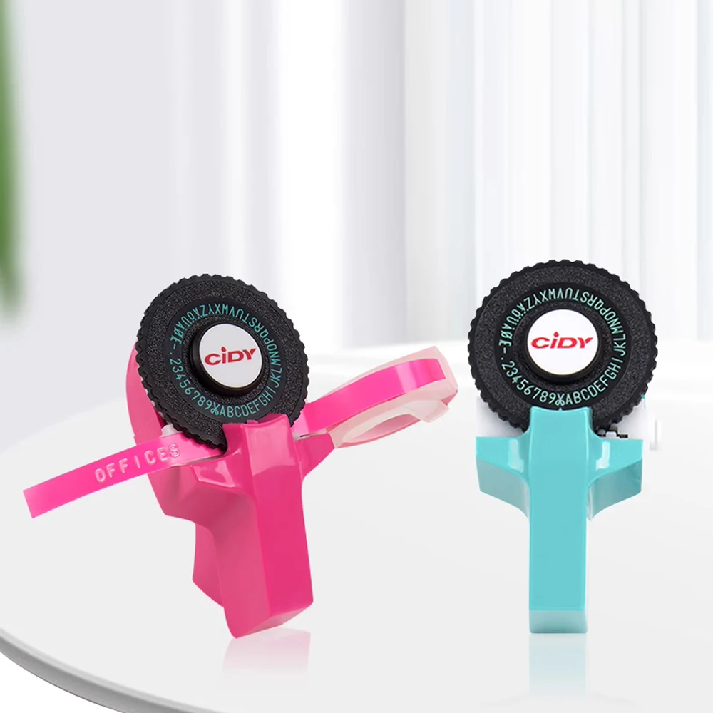 CIDY C101 3D 엠보싱 라벨 메이커 DIY 수동 타자기 Cidy C-101 Dymo 3D 테이프 용 2 롤 9mm 라벨이있는 자체 접착 프린터