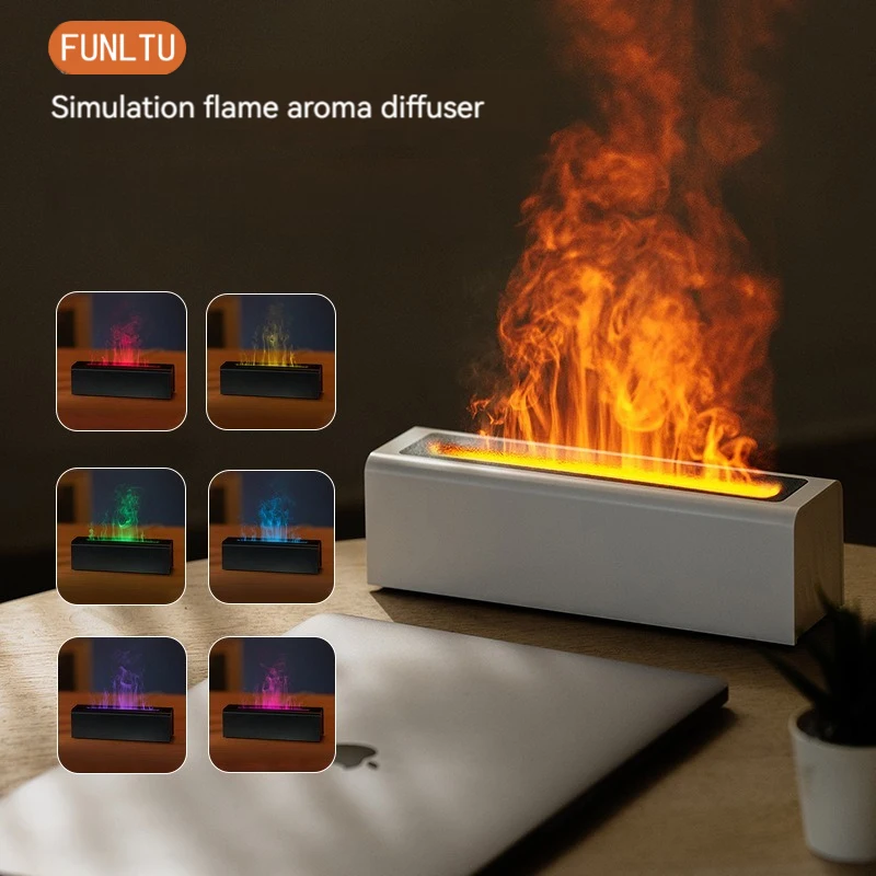 

Cross-border colorful simulated flame diffuser Nordic USB plug-in fragrance essential oil office home flame diffuser