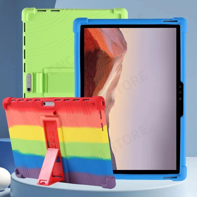 Per Microsoft Surface Pro 4 5 6 7 Plus 7 + 12.3 "Custodia In Silicone Per Tablet Pc Con Cavalletto