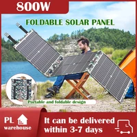 Panneau solaire pliable de 800W, chargeur solaire portable camouflage avec double port USB pour camping en camping-car et alimentation hors réseau en extérieur. 1