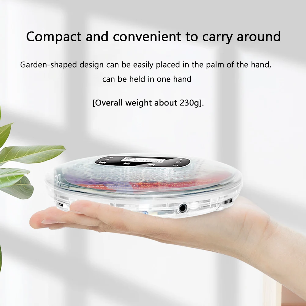 디지털 디스플레이 개인 CD 플레이어, 충전식 음악 재생기, 지지대 TF 카드, 5 EQ 사운드 효과, 1000mAh 배터리