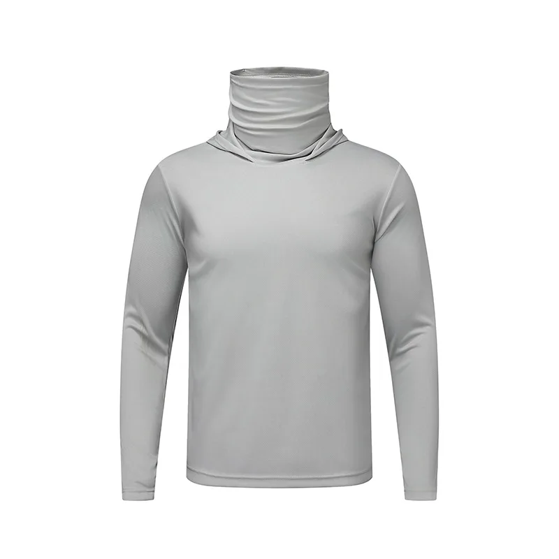 Sommer-Sportbekleidung für Herren in Übergröße, schnell trocknender, lässiger, atmungsaktiver, leichter Angel- und Sonnenschutzanzug aus Eisseide mit Kapuze – Detail 10