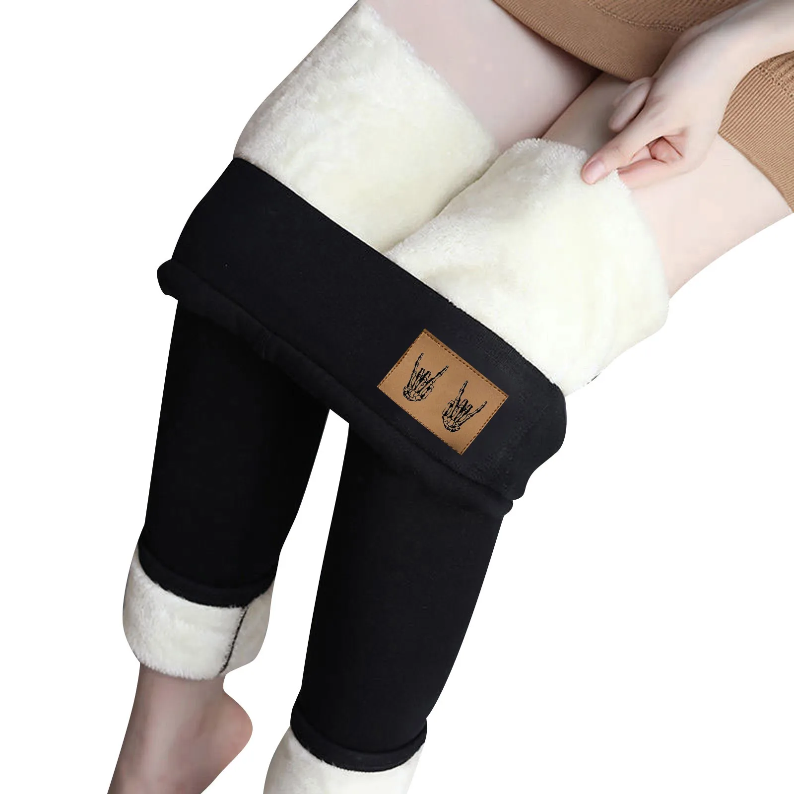 Women Winter Leggings Warm Leggins High Waist Fleece Slim Leggings High