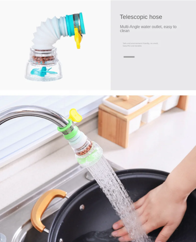 CLEARANCE! Faucet Mount Filter Household Water Saving Sprinkler Rotatable 6  Layers Running Water Purifier Splash Proof for Kitchen Sink 