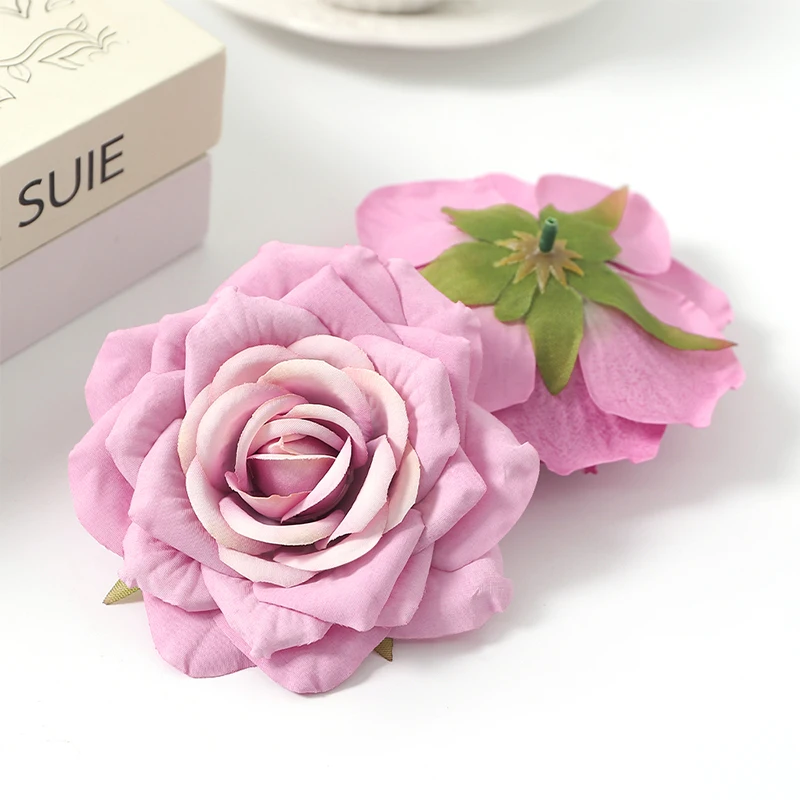 3/5 Stücke 10 cm Rosen Künstliche Blume Hause Raumdekoration Weihnachtskränze Hochzeit Braut Zubehör Blumen Wandzubehör – Detail 10