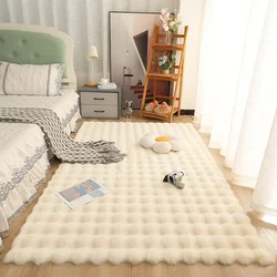 Thickened Plush Carpet Bubble Imitation Rabbit Hair Floor Living Room Bedside Rug Balcony Cushion Foot Mat Fake Fur Pad Blanket