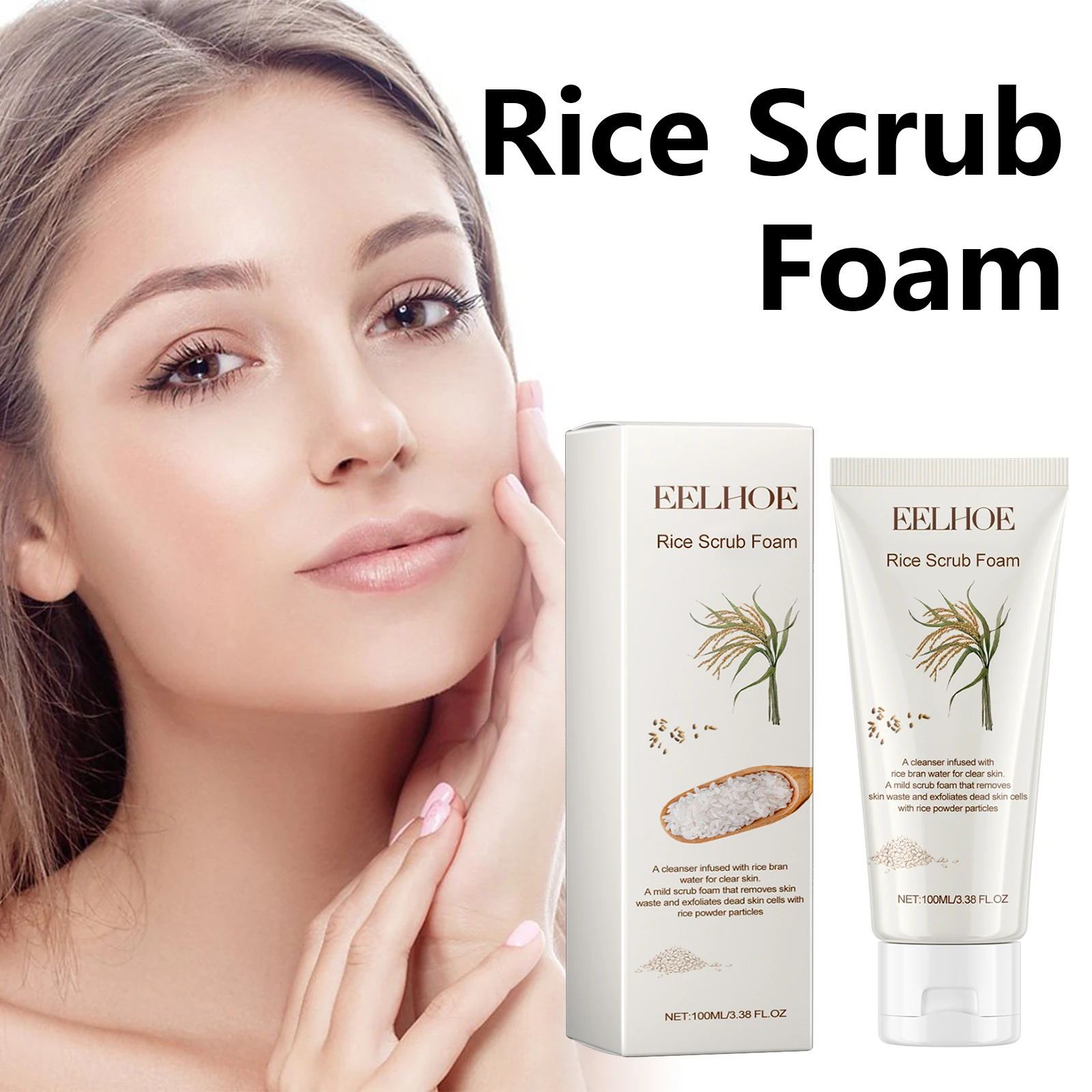 Rice Facial Forming Cleanser Deeply Cleansing Oil Control Blackhead Remover Face Wash Shrink Pores Moisturizing Skin Care 100ml 5