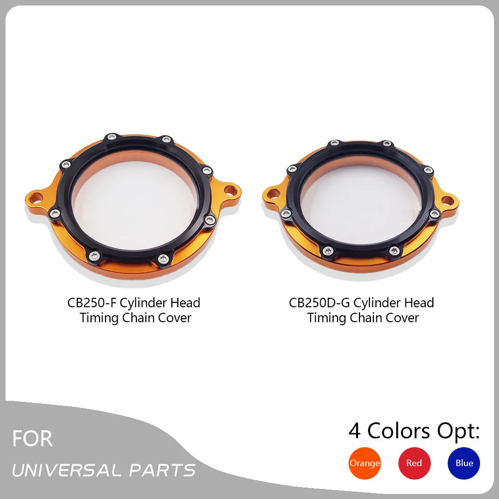

Dirt Pit Bike Cylinder Head Left Cover Transparent Visible Window Timing Chain Protection Case CB250-F/CB250 D-G Engine Guard