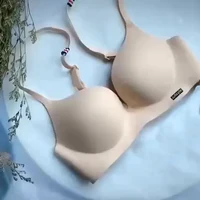 Soutien-gorge en soie glacée pour femmes, Bralettle Sexy sans couture, Push Up, Lingerie sans fil, une pièce, bonnet AB, bretelles réglables, couleur bonbon 5