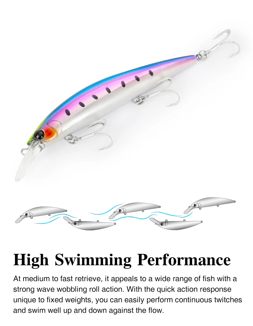 TSURINOYA 110mm 37g Sinking Minnow Max 80m Long Casting Angelköder Meeresangeln Künstlicher harter Köder WIZARD 110S Jerkbait Köder – Detail 10