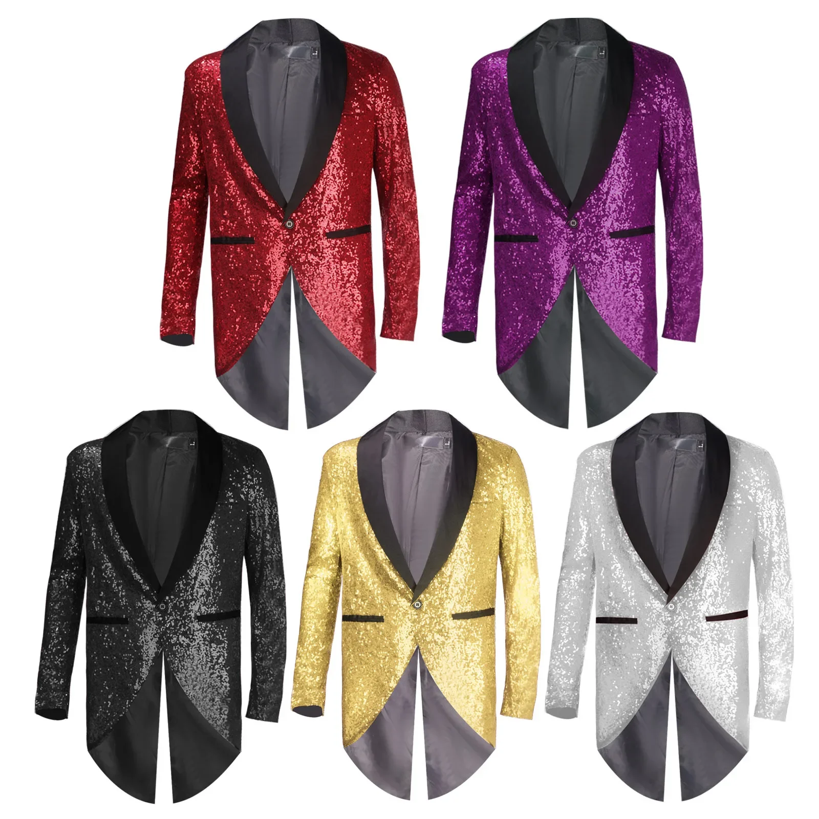 

Shiny Gold Sequin Glitter Embellished Blazer Jacket Men Nightclub Prom Suit Blazer Men Costume Homme Stage Clothes For singers