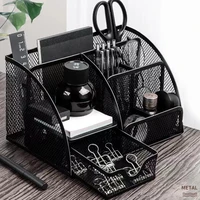 1PC Pen Holder Large Capacity Metal Desktop Storage Box for Office and School Supplies 1