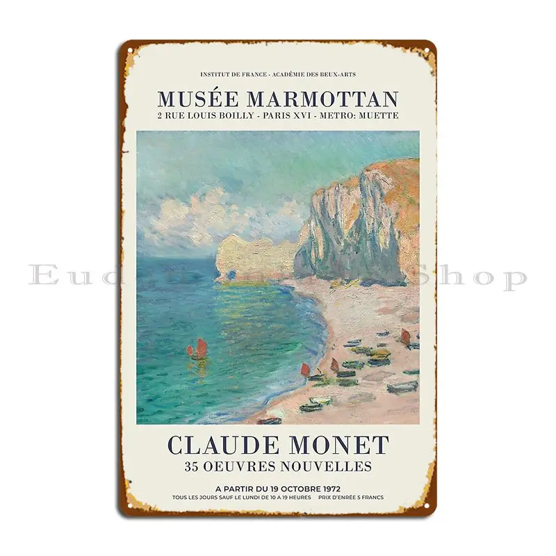Плакат «Клод Моне эретат на пляже и скале D Amont», металлический плакат с надписью «клубный плакат», Настенный декор для кинотеатра, жестяной плакат