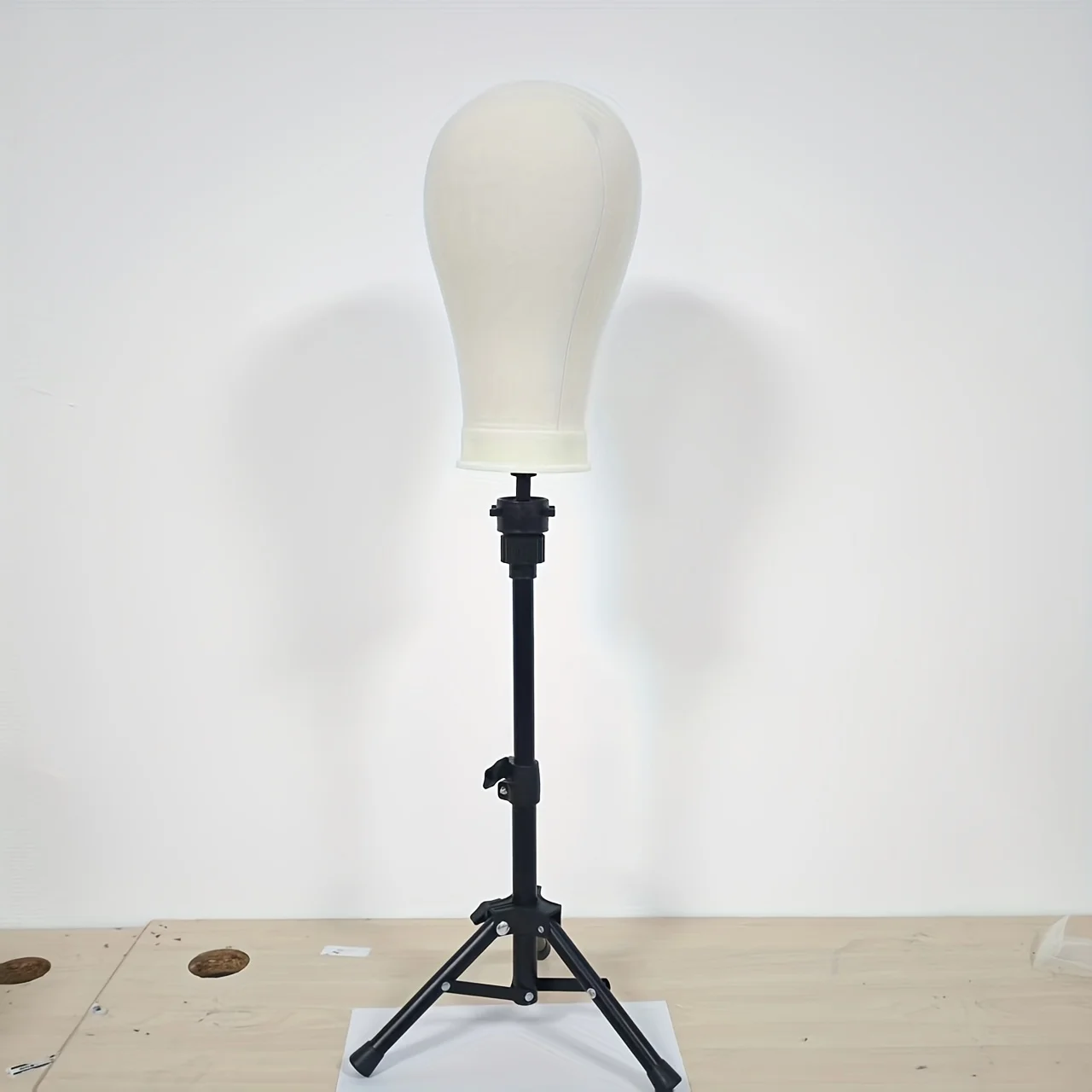 Premium Canvas Wig Head Stand Set - 22 Inch Mannequin Display with Tripod