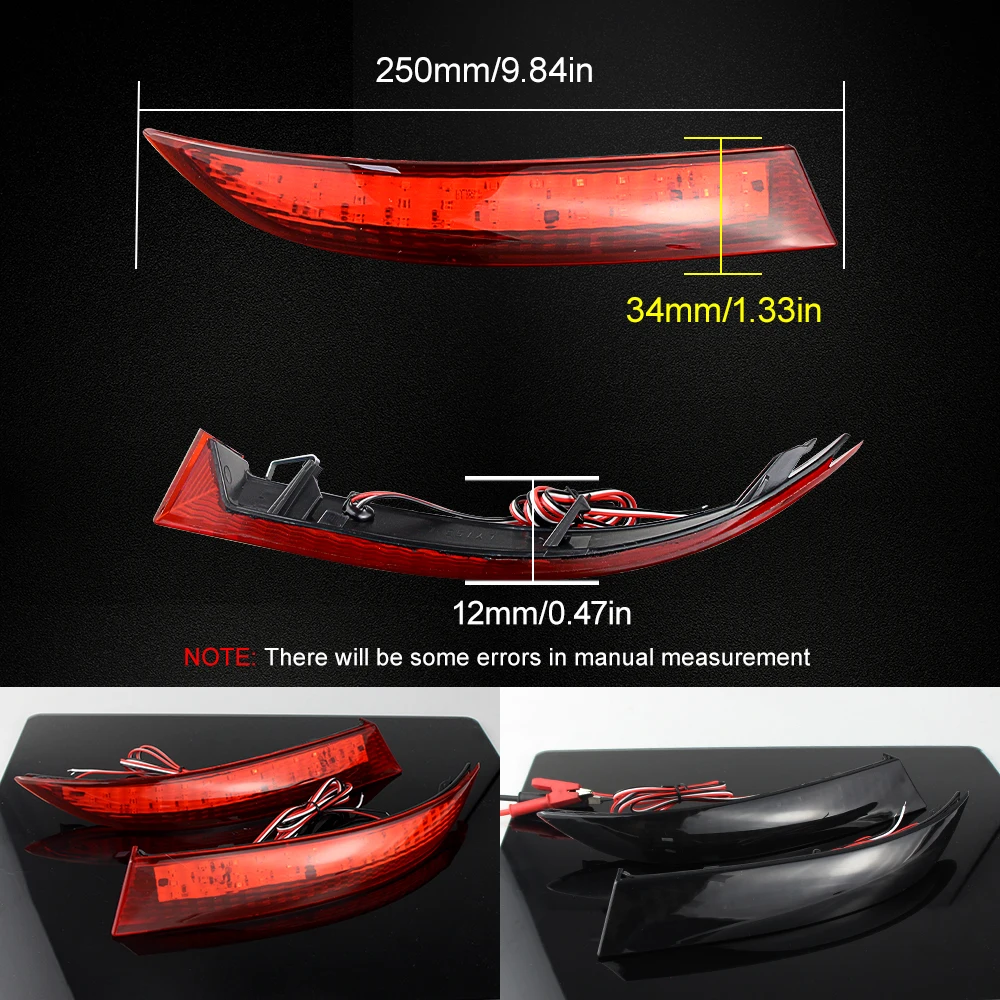 Reflector Trasero Izquierdo Y Derecho Para BMW E70 X5 2007-2013 - Compatible Con Paquete Aerodinámico M, Color Rojo, Referencia OEM 63217158949/63217158950