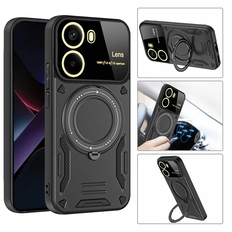 Armor Magsafe Magnetic Ring Case with Wireless Charging and Lens Protector