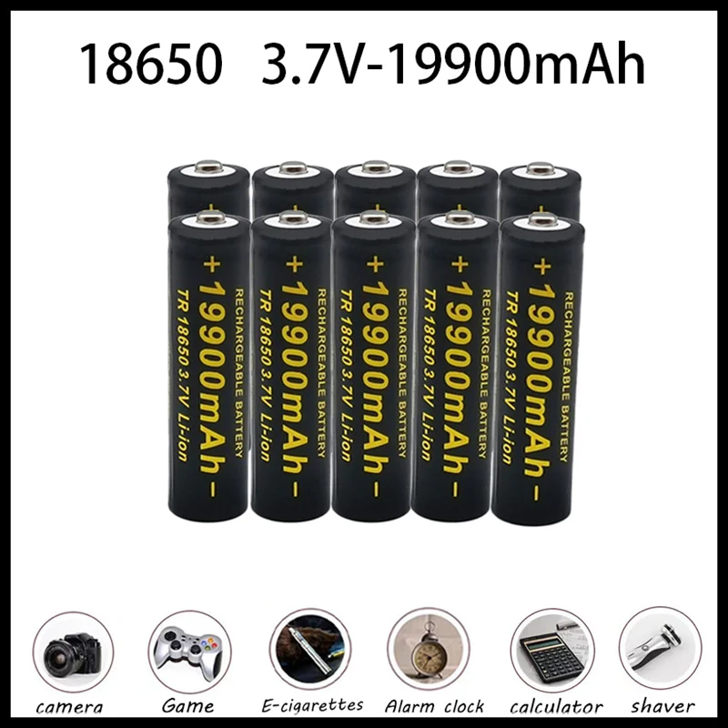 

3.7V Battery 19900mAh High Capacity 18650 Rechargeable Lithium-ion Battery for Led Flashlight Torch Headlight Etc.