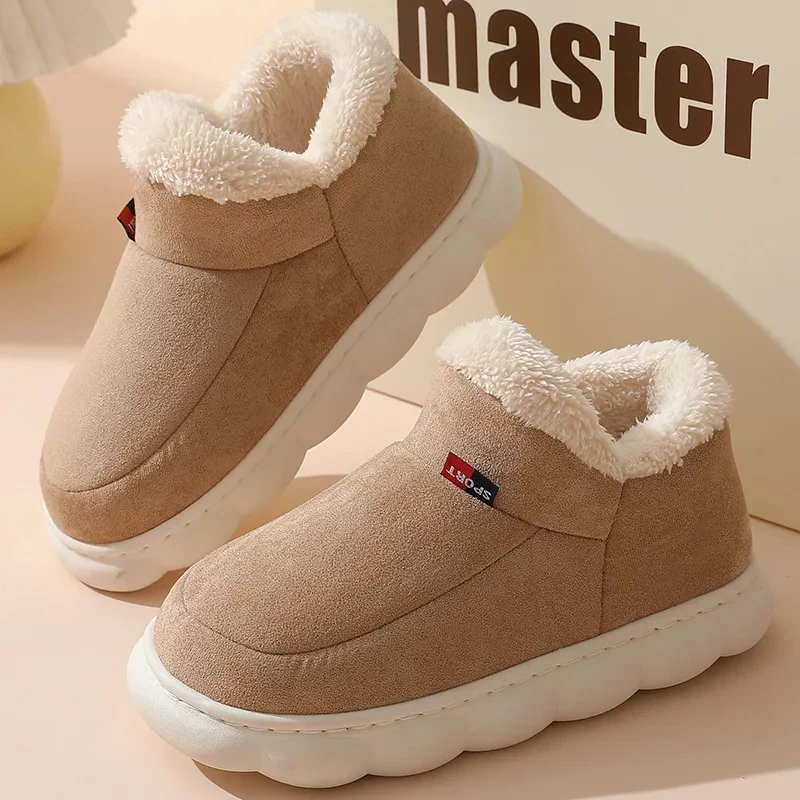 Shevalues Männer Flauschige Baumwolle Hausschuhe Winter Neue Plattform Männer Plüsch Hausschuhe Innen Weiches Fell Hausschuhe Casual Männer Fuzzy Slipper – Detail 19